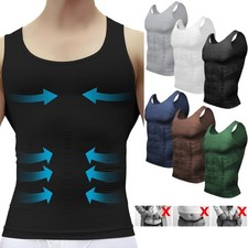 2 Pack Men Compression Slim Tummy Control Body Shaper Vest Shapewear Tank Top
