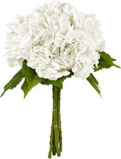 21in White Artificial Hydrangea Flowers 5 Pc Real Touch for Wedding Decor