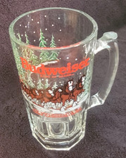 Budweiser Glass Beer Mug King of Beers Clydesdales Anheuser Busch 1988 Vintage