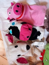 Bundle of 6  Hand Puppets - Dragon, Dog, Owl, Pig, Cow & Sheep Joblot Soft Toys