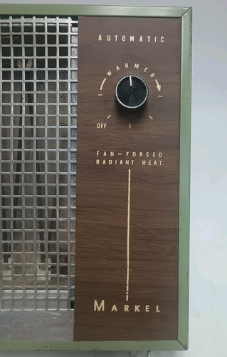 USA Vtg Markel Space Heater model 228TN Green RETRO Faux Wood -Tested Works! - Picture 2 of 8