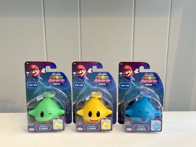 Lot 3 Super Mario Bros Movie Luma Star Yo-Yo Jakks Blue Yellow Green FAST SHIP 
