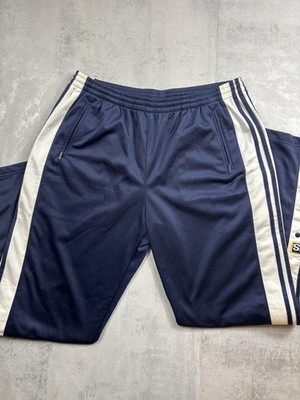 Vintage Adidas Adibreaker 90er Trackpants mit Knöpfen Blau XL