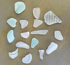 Surf-Tumbled Beach Sea Glass Pieces Mixed Lot Seafoam, Clear, White  Aqua