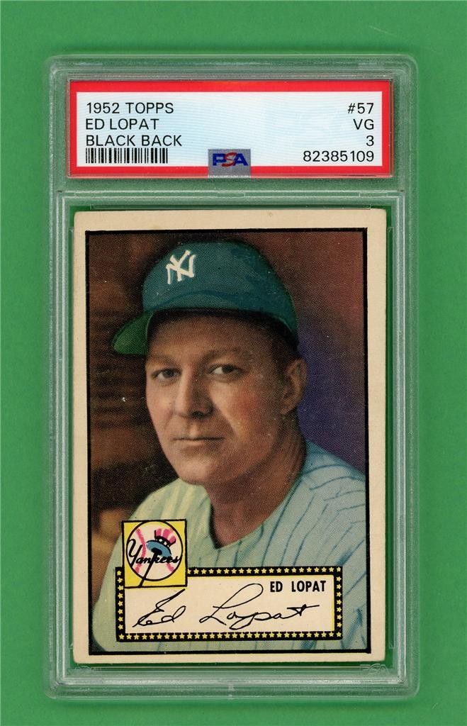1952 Topps #57 Ed Lopat ** PSA VG 3 * New York Yankees vintage old baseball card
