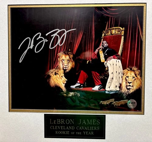 LeBron James Autographed Cleveland Cavaliers 8x10 Photo Rookie of The Year COA