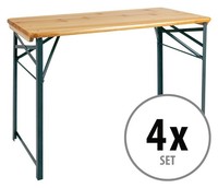 4X Set Biertisch Klappbar Campingtisch Holz Bierzelttisch Klapptisch Kurz Garten
