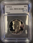 1776-1976 S Kennedy Bi-Centennial Silver Half Dollar; ICG PR70 DCAM