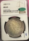 1880-s  Morgan Silver Dollar Toner  DOUBLE CERTIFIED NGC And CAC. E