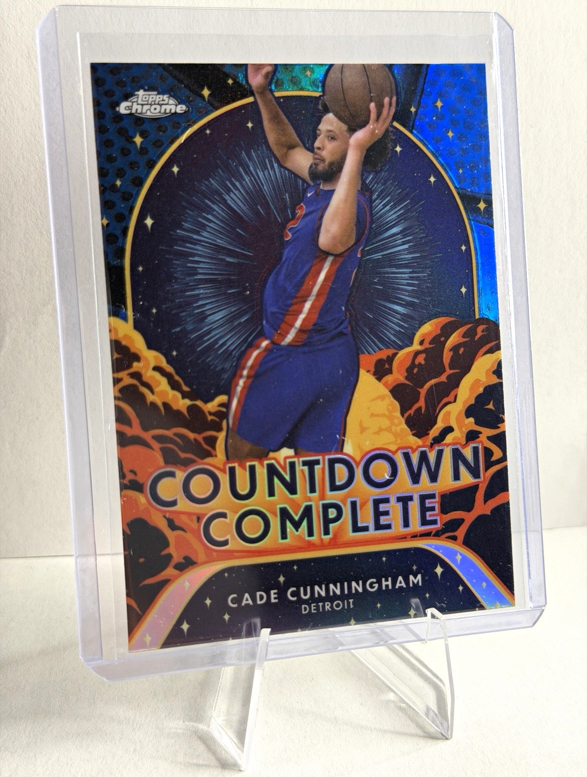 Topps Chrome 2024-25 Countdown Complete Cade Cunningham CC-10 Blue Refractor