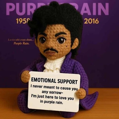 PRINCE PURPLE RAIN Crocheted Emotional Support Dolls - Picture 5 of 8