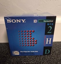 Sony 3.5" Floppy Disk 10 Pack MFD-2HD HD IBM Formatted Sealed Vintage 1995 New