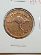 Australian 1955 HALF PENNY CH UNC