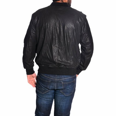 DIESEL L NIKOLAI Mens Bomber Jacket Leather Cafe Racer Winter 