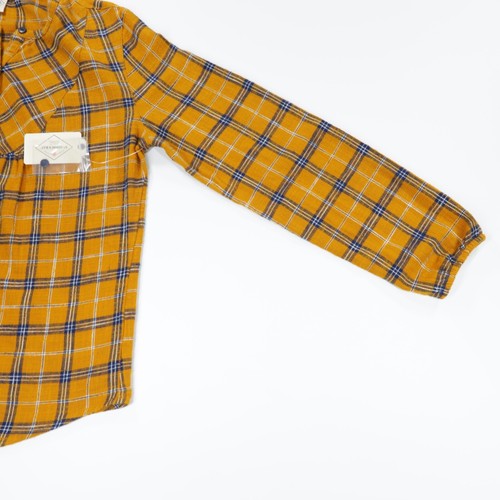 St. John's Bay Women's Collarless Long Sleeve Button Down Plaid Tunic Orange S - Picture 4 of 9