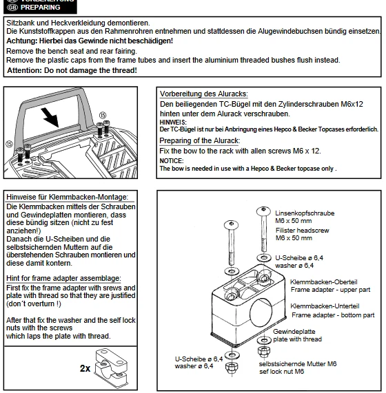 BMW HP2 Megamoto/Enduro Alurack Top Box Carrier POR HEPCO y Becker (2005-08) Foto 3 de 4