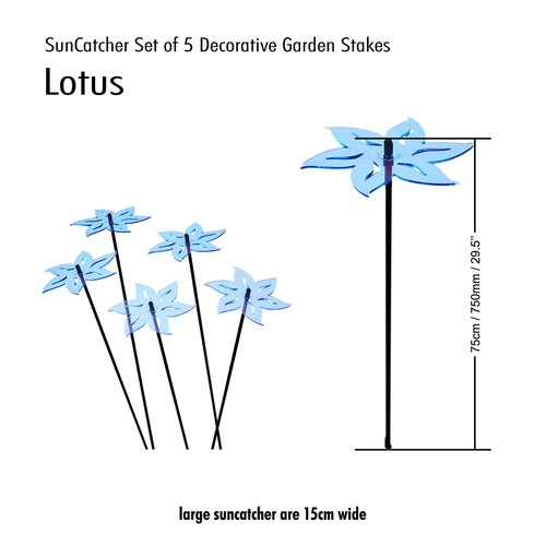 5x Sonnenfänger Deko Garten Pfähle Lotus fluoreszierend Zubehör Ornament Geschenk - Bild 8 von 25