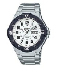 Casio MRW200HD-7BV,  Men's Silvertone Bracelet Watch, 100 Meter WR, Day/Date,NEW