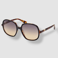  225 Max Mara Women's Brown Geometric Gradient Sunglasses Shades Size 58-19-140