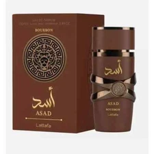 Lattafa Asad Bourbon for Unisex Eau de Parfum Spray 3.4 Oz / 100 ml NEW IN BOX