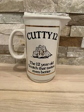 CUTTY 12 Bar PITCHER 7"H ceramic tan scotch whiskey pitcher barware 