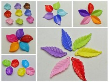 Craft DIY Mixed Color Acrylic Leaves Flower Petals Charm Pendants Various Shape