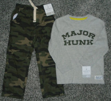 Carter's Playwear Major Hunk Long Sleeve Shirt 4T Camouflage Pants Kids 4 Set