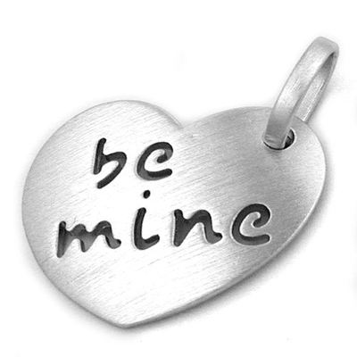 925 Silber Kette Collier Halskette Anhänger Herz be mine Liebe Love Ankerkette