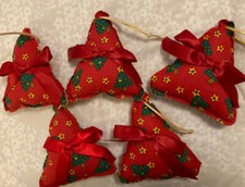 Set Of Five Stuffed Christmas Decorations