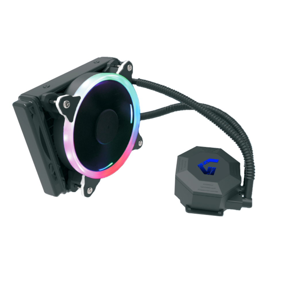 DISSPIATORE A LIQUIDO PER INTEL E AMD GAMMEC NITRO120 CON ANELLO LED RAINBOW N..