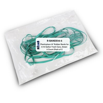 Plasticplace Rubber Bands for 6-10 Gallon Trash Can - 5 Pack