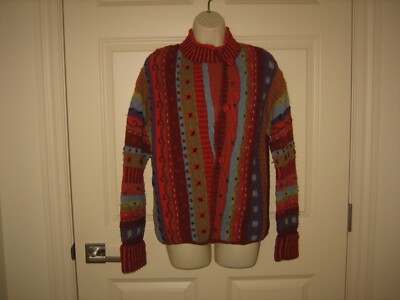Newari~ Women's Handcrafted Wool Knit Icelandic Design Cardigan Sweater~ SZ S/M