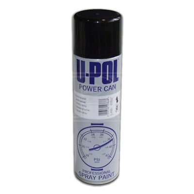 U-Pol Powercan Satin Black 500ml - Provides An Economic Durable Topcoat
