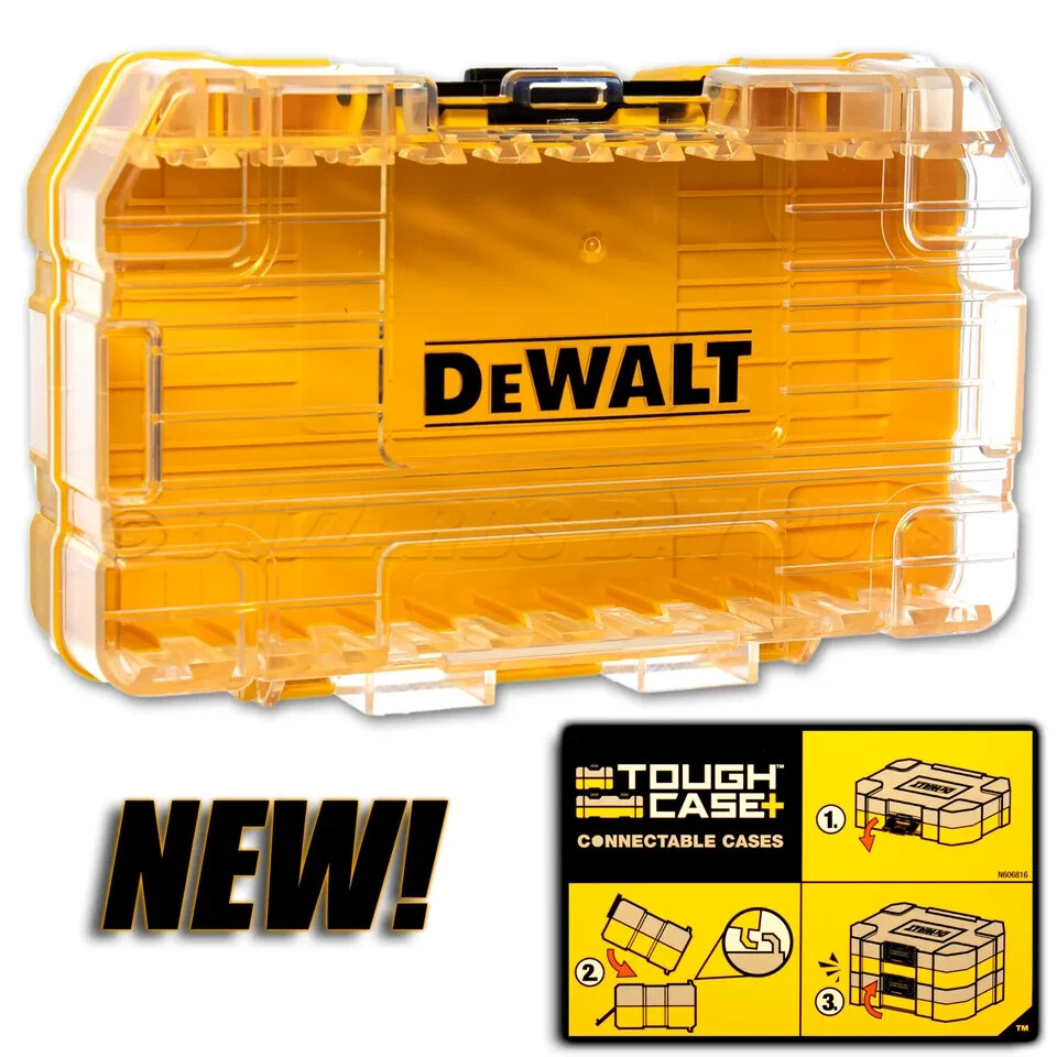 NEW MODEL-Connecti<wbr/>ble DeWalt Drill Bit TOUGH Case; Accepts All DeWalt Bit Racks