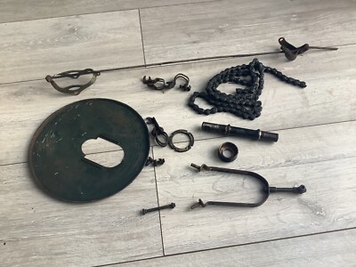 Restposten 1950-60 Raleigh Ganzstahl Fahrradteile zum restaurieren .Scheibe .Kettenachse etc