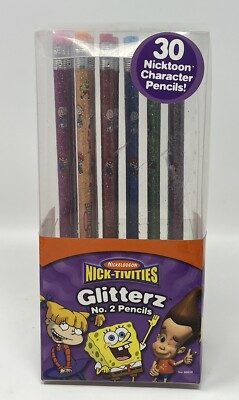 Nick-Tivities Nickelodeon Nicktoons Glitter Pencils Set of 24 Viacom 2002 JAKKS