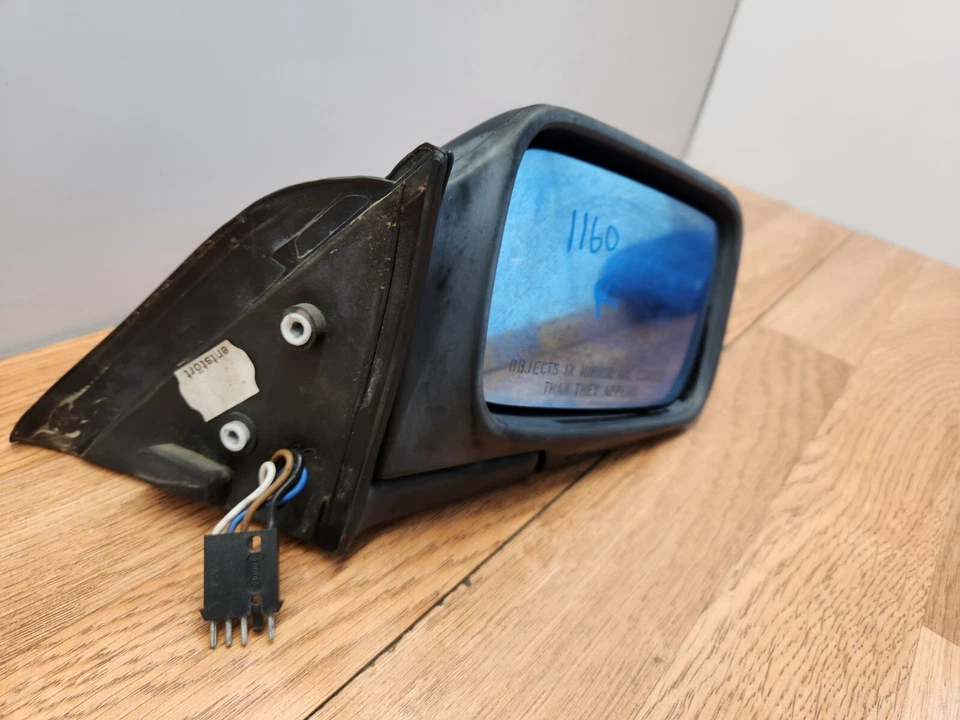 ✅ Conjunto de espejo retrovisor lateral derecho pasajero 82-88 OEM BMW E28 524 528 535 M5 negro * Foto 3 de 4