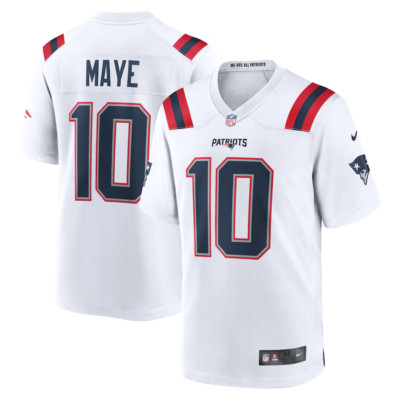 Men's Drake Maye Red Player Game Jersey - Fully Stitched