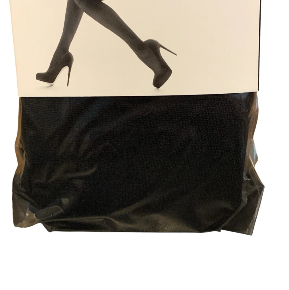 Paquete de 2 Medias Express Body Shaping Largo Completo Negro Transparente Nylons M/L Nuevas Foto 3 de 4