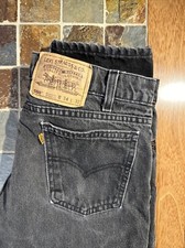 Vtg Levis 550 Mens Jeans 34x32 Relaxed Fit Black 90s Made in USA Orange Tab