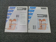 Norton Clipper BBL52 BBL54 Masonry Saw Owner Operator Maintenance Manual Set