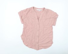 Forever New Womens Pink Polyester Basic Blouse Size XS V-Neck