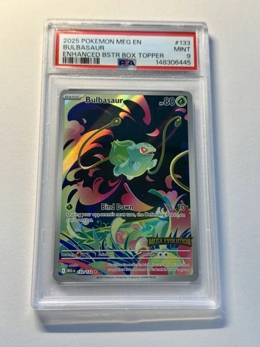 Pokemon TCG Bulbasaur Mega Evolution Stamped Promo 133/132 - PSA 9