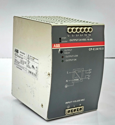 ABB CP-E 24/10.0 SWITCH MODE POWER SUPPLY INPUT 115/230VAC OUTPUT 24VDC 10A