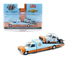 M2 1:64 1973 Chevrolet C30 Wedge & 1978 Silverado 10 Bedless Gulf Live MJS07
