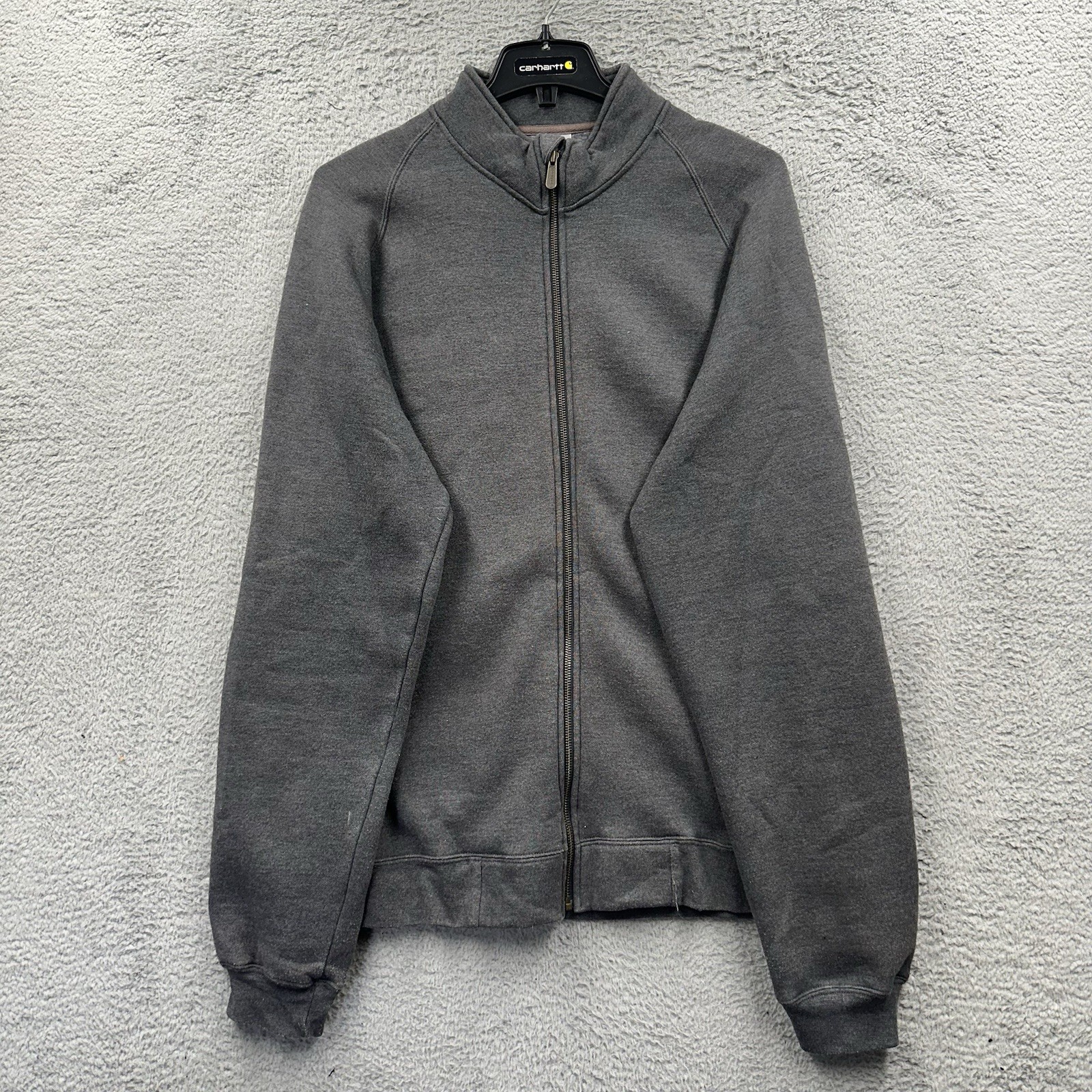 Carhartt Men's 2XL Gray Full Zip Collared Work Sweatshirt with Pockets K350 CHH-image