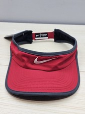 Nike Featherlight Dri-FIT Tennis Visor Red Gray Adult Unisex Swoosh New