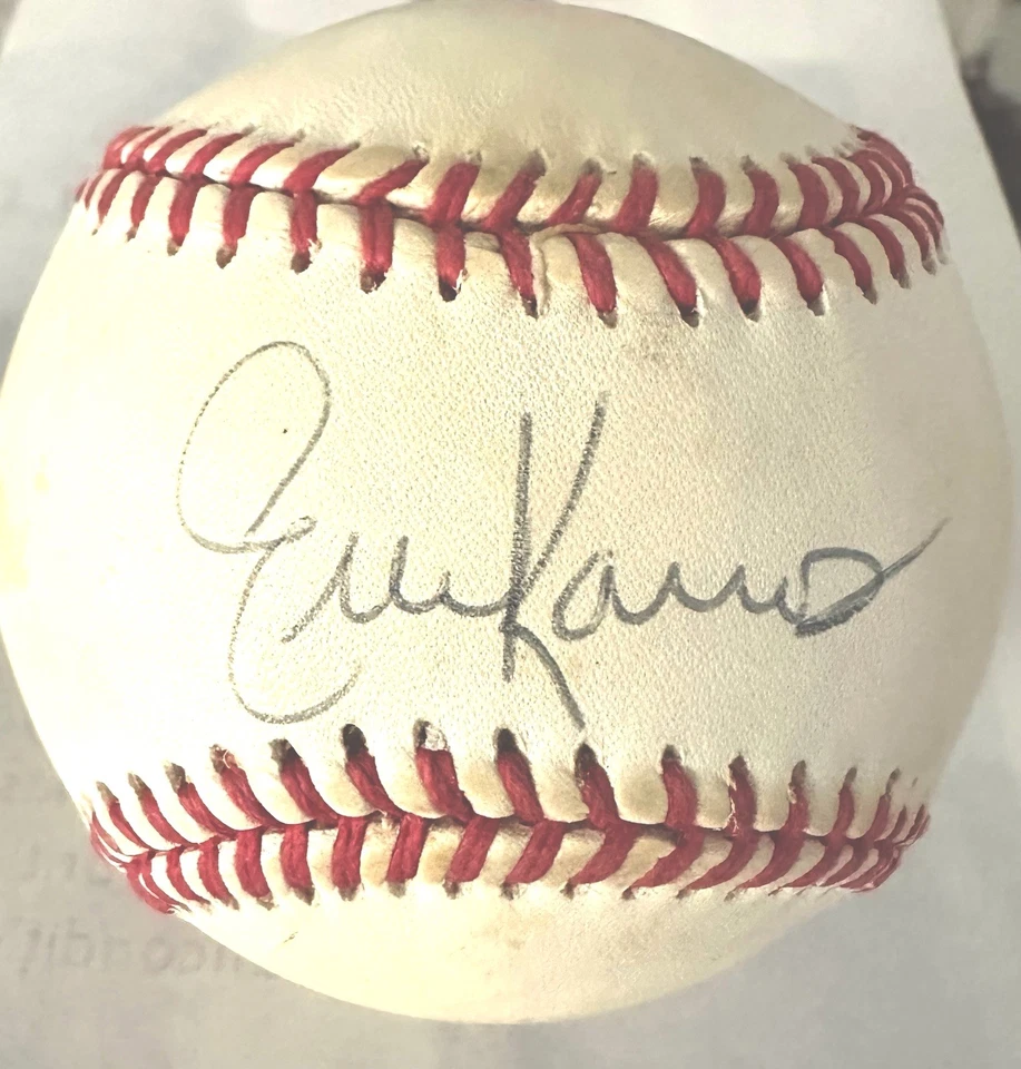 BILLETE FIRMADO POR ERIC KARROS BLANCO SOLO BÉISBOL L.A. DODGERS CHICAGO CUBS ATLETISMO + Foto 3 de 3