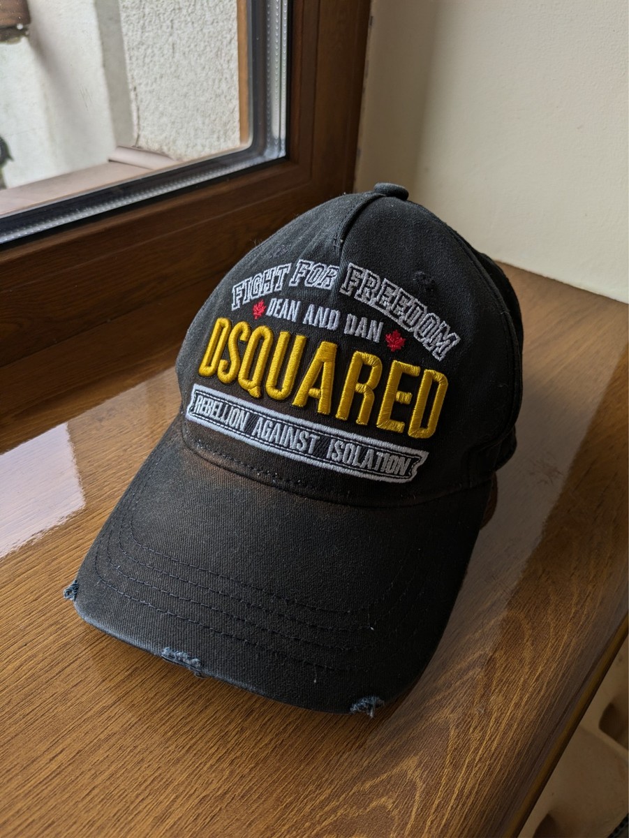 DSQUARED2 ブラック ビンテージキャップ　レア Dsquared2 Black Baseball Cap “Fight for Freedom” Embroidered | eBay