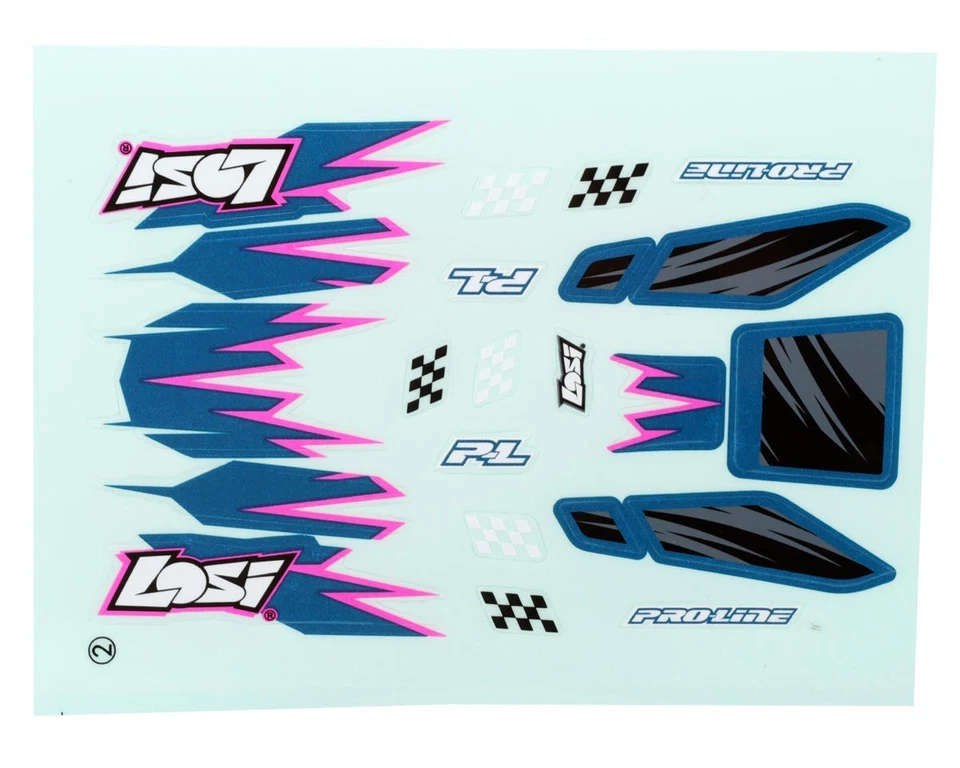 Losi Micro-B Pre-Cut Buggy Body (Clear) w/Wing & Decals - Image 3 of 4